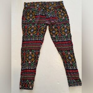 Stylish Vibrant Multicolor Patterned Drawstring Floral Joggers Cotton Pants